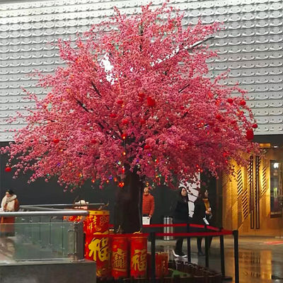 2m Height Real Touch Artificial Flowers Peach Blossom Fake Pink Sakura Tree
