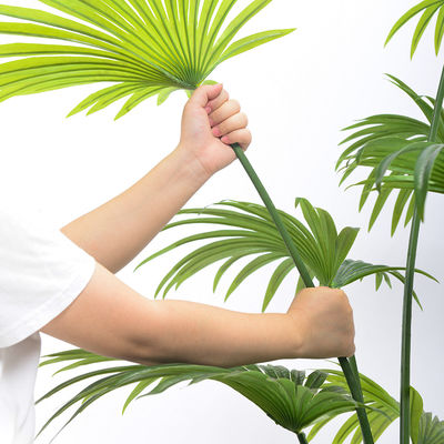 Green Palm Artificial Landscape Trees Potted Plants 120cm With Black Pot No Clor Fading