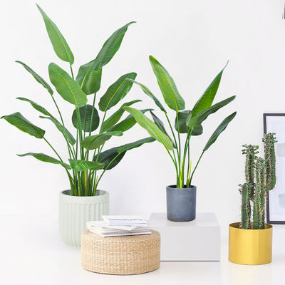 120cm Artificial Landscape Trees Traveller'S Palm PE Leaves Real Touch Potted Floor Plants