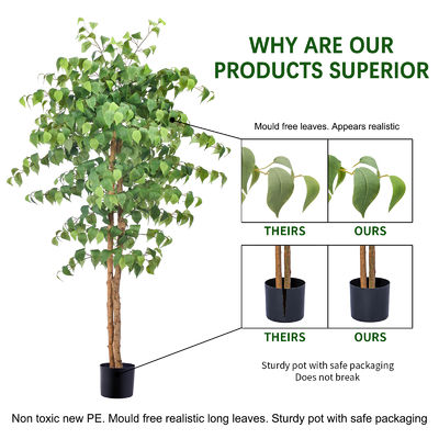 4 Or 5 Feet Potted Plants Artificial Ficus Office Decoration Natural Shape