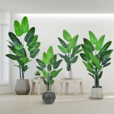 Faux Traveller's Palm Tree (artificial birds of paradise plant​) - 180cm/210cm Realistic PE Leaf Artificial Plant for Indoor Outdoor Decor