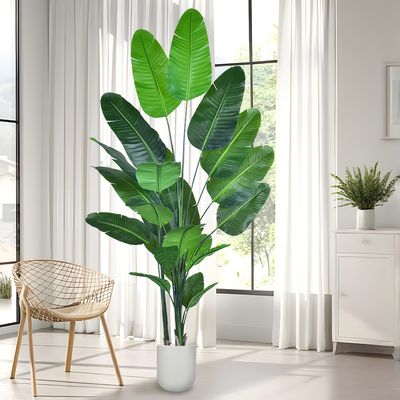 Faux Traveller's Palm Tree (artificial birds of paradise plant​) - 180cm/210cm Realistic PE Leaf Artificial Plant for Indoor Outdoor Decor
