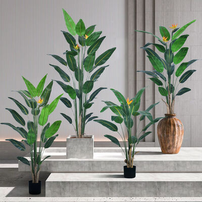 Haihong Factory Wholesale Plastic Decorative Plants 4ft 6ft Bird of Paradise Artificial Plant for Home Cafe Shop Decoration