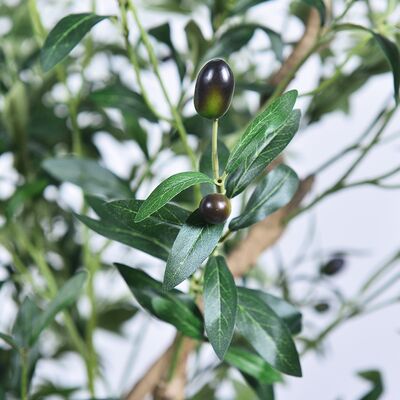 Large Artificial Olive Tree with Real Wood Trunk - 7FT & 8FT Sizes for Hotel Lobby & Luxury Villa Entrance Decor