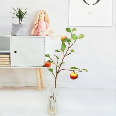 Anti UV Artificial Apple Branch Plastic Plant Outdoor Decorative