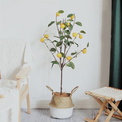 Lifelike 100cm Artificial Fruit Tree Indoor Potted Lemon Green Yellow Plant