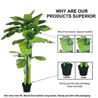 Anti UV Potted Evergreen Plants Artificial Landscaping Faux Trees