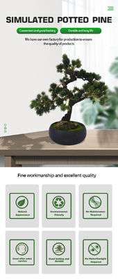 50cm Artificial Pine Trees Fake Potted Plants Bonsai For Office Decoration