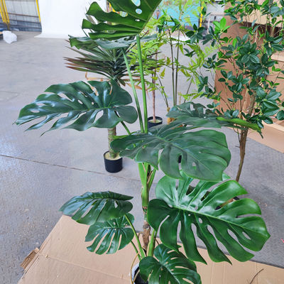 Potted Indoor Plastic Artificial Monstera Plant For Dining Room Decoration