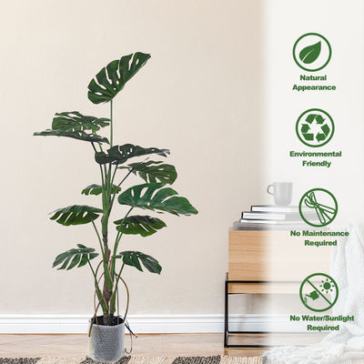 Handmade Anti Uv Artificial Monstera Tree For Bathroom Decor