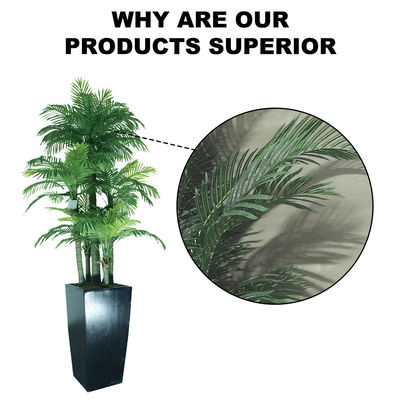 ODM Artificial Landscape Trees Feather Palm Detailed Natural Leaves Indoor Decor