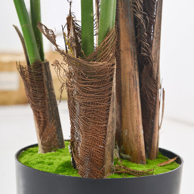 Green Palm Artificial Landscape Trees Potted Plants 120cm With Black Pot No Clor Fading