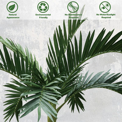 Anti UV Artificial Bottle Palm Tree Corrosion Resistant Lifelike Looking Evergreen Plant