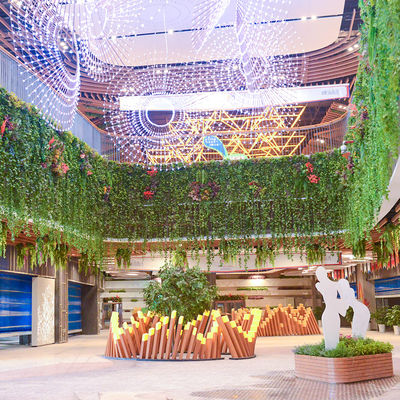 Durable Lifelike Artificial Plant Wall For Store  Long Term Life Time