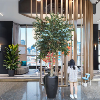 İç/Dış Mekan Yapay İpek Bitki 2.8m 9.3ft Ficus Yapay Ağaç Ev, Ofis, Oturma Odası ve Bahçe Dekoru İçin