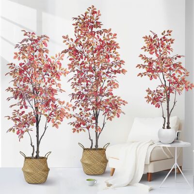 Ticari Yapay Sonbahar Meşe Ağacı | 160cm 185cm 210cm Otel ve Restoran Ortamı için Sonbahar Yapraklı Ağaç