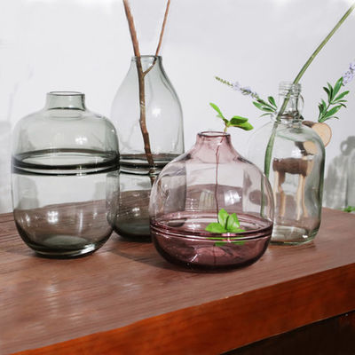60cm Height Glass Bottle Flower Pot Transparent Flowers Decor