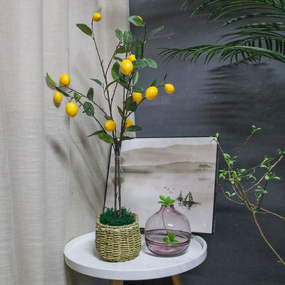 Lifelike 100cm Artificial Fruit Tree Indoor Potted Lemon Green Yellow Plant