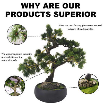 50cm Artificial Pine Trees Fake Potted Plants Bonsai For Office Decoration